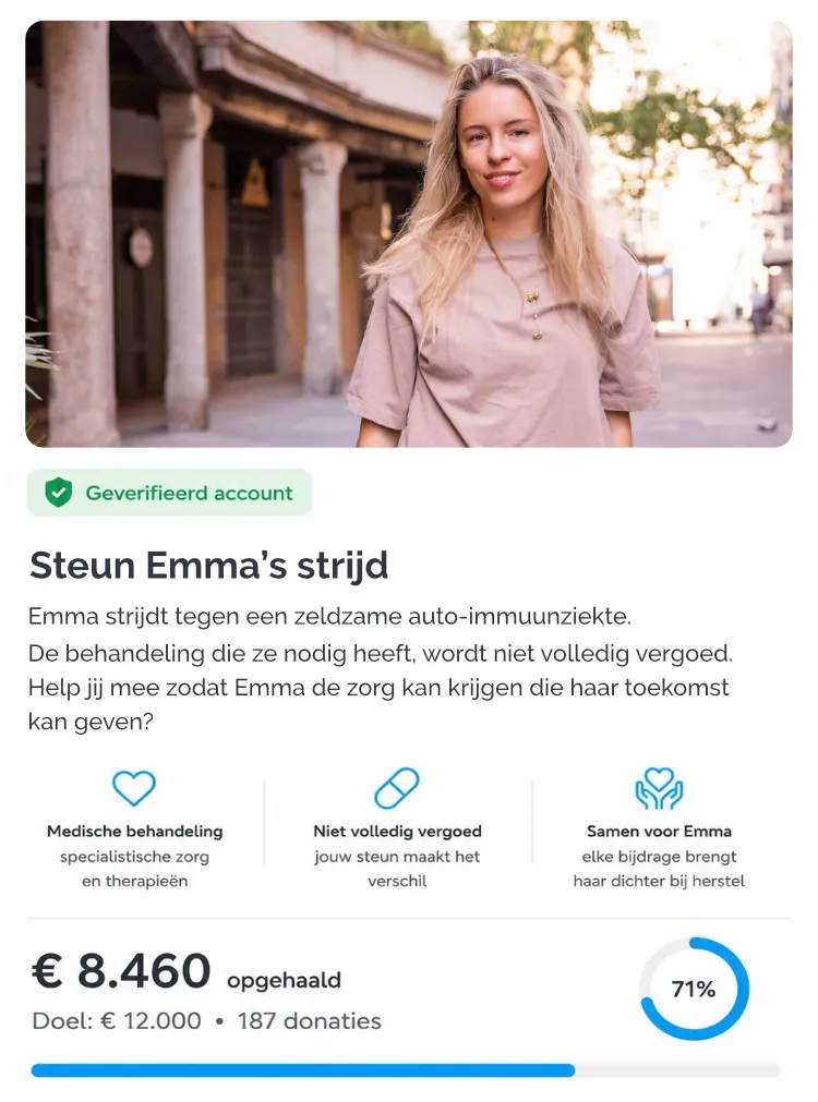 Voorbeeld uitvaartactie op Doneeractie